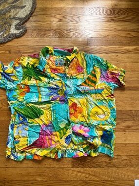 Jams World Multicolor Tropical Print Button-Up